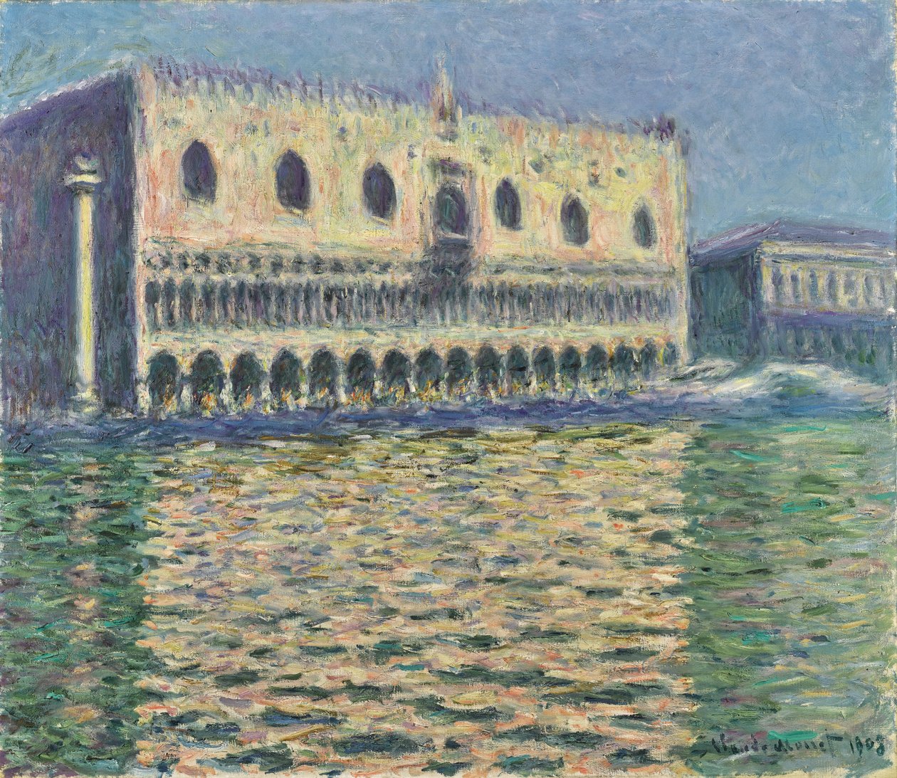 Duits: Het Dogenpaleis in Venetië door Claude Monet