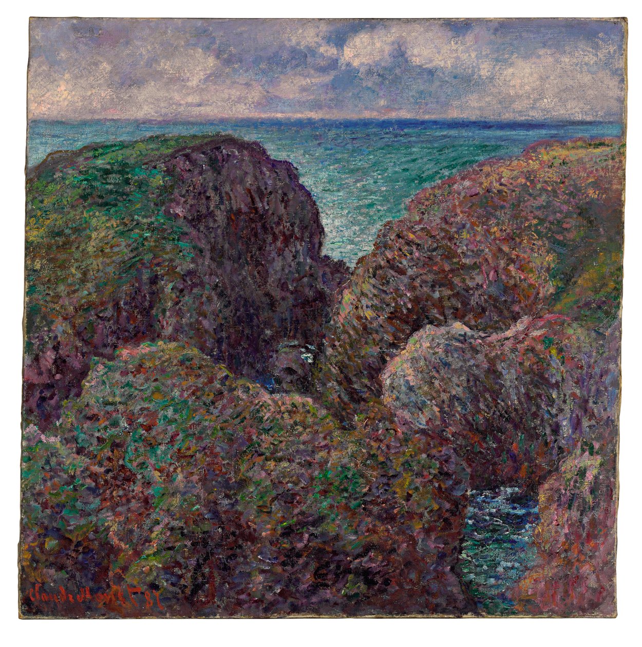 Groep rotsen bij Port-Goulphar, 1887 door Claude Monet