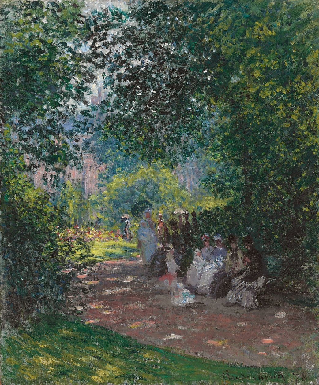In Monceau Park door Claude Monet