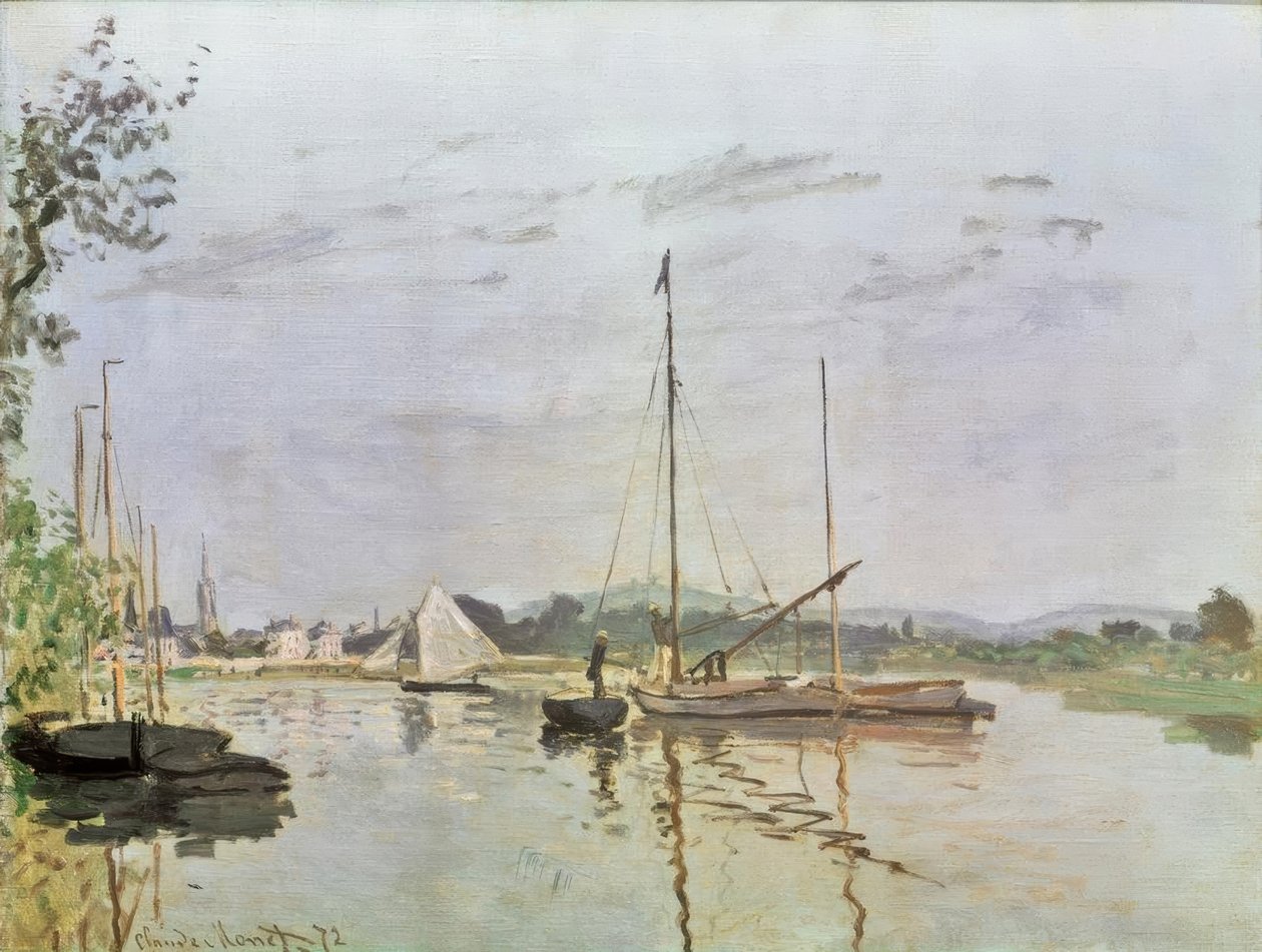 De boot, Argenteuil door Claude Monet