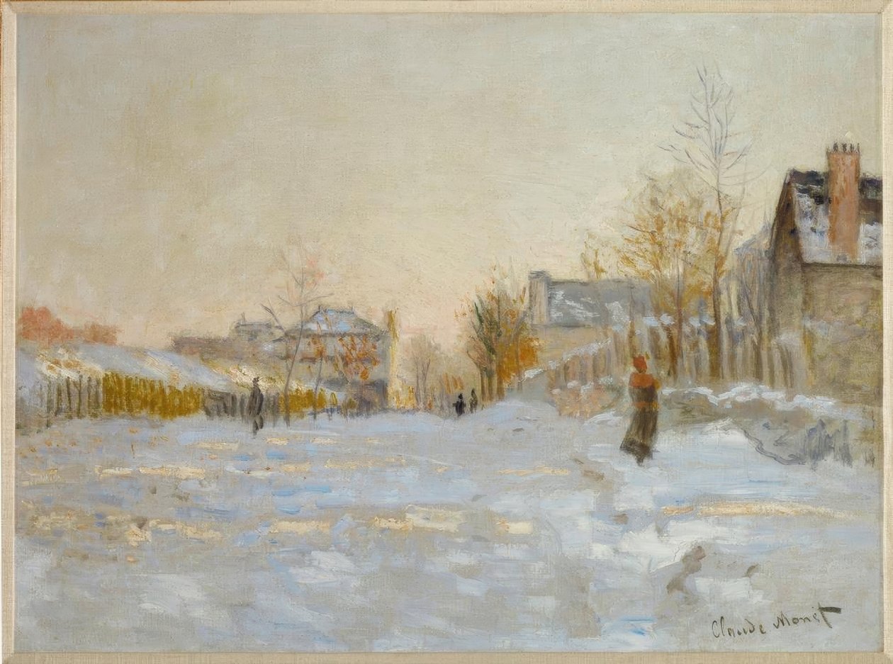 De sneeuw in Argenteuil door Claude Monet