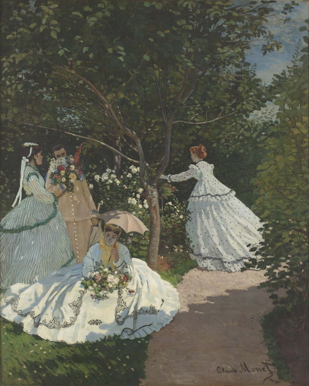 Dames in de tuin door Claude Monet