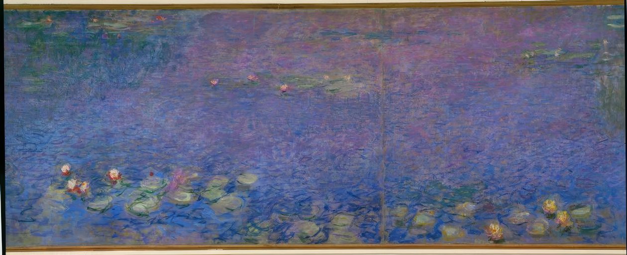 De vijver met waterlelies zonder wilgen, Ochtend door Claude Monet