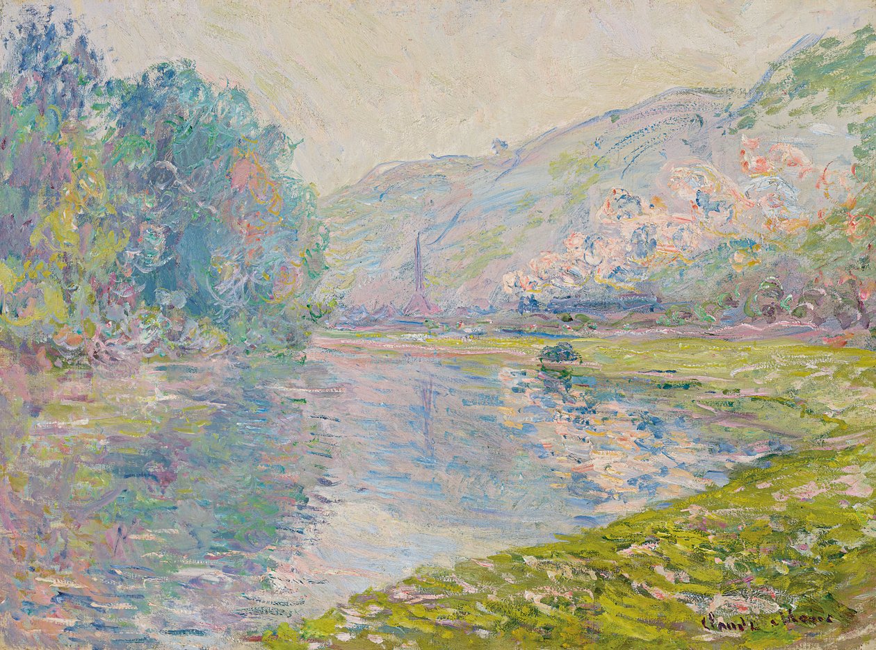 De trein naar Jeufosse door Claude Monet
