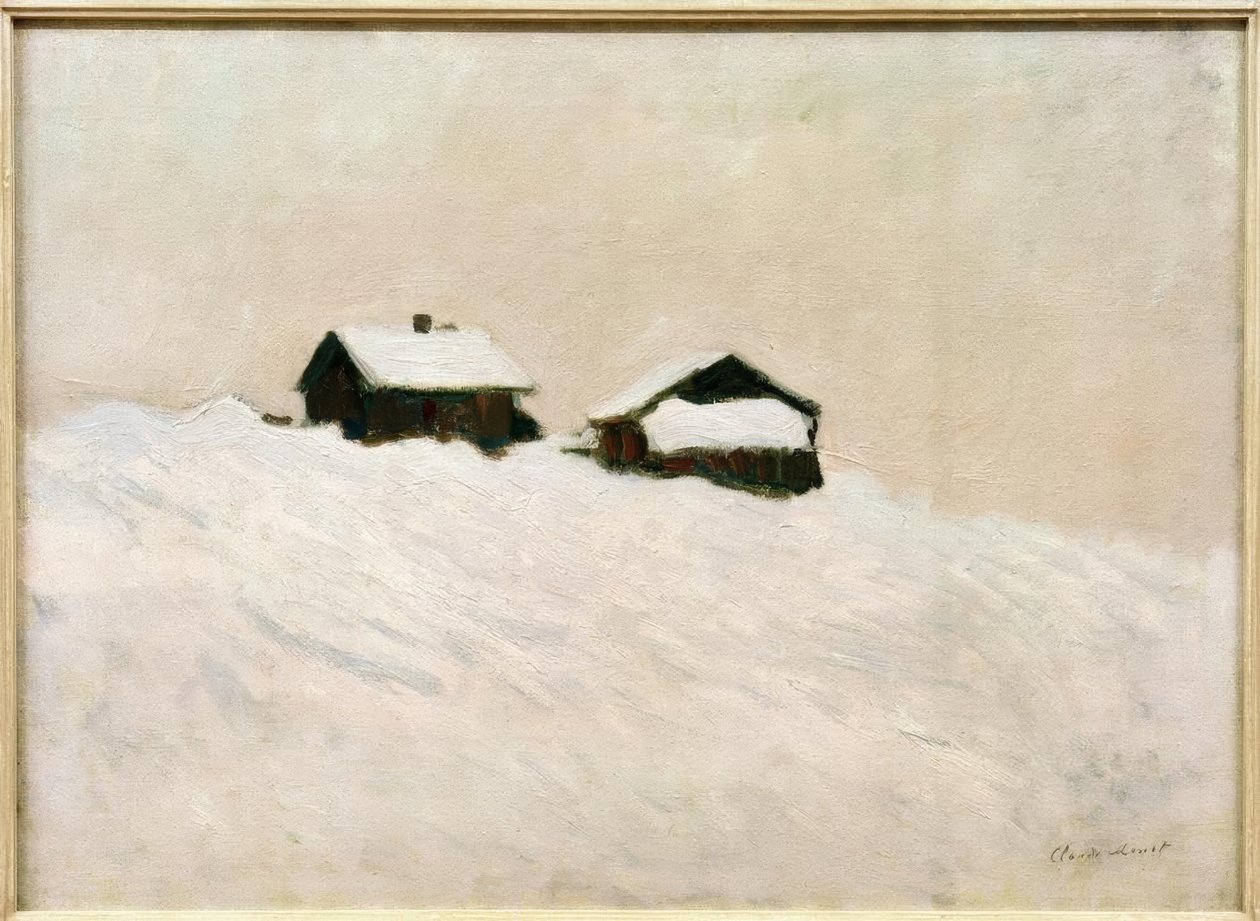 Huizen in de sneeuw, Noorwegen door Claude Monet