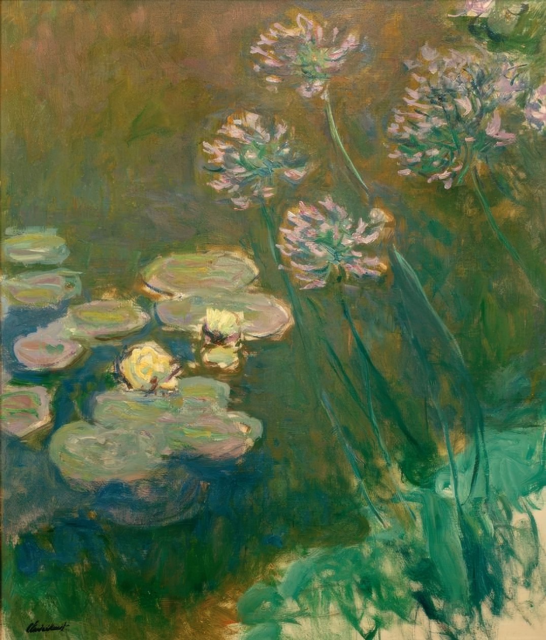 Waterlelies en Agapanthus door Claude Monet