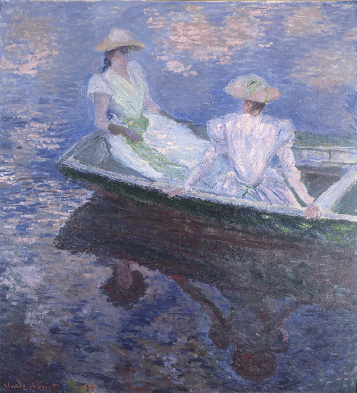 Op de Boot, 1887 door Claude Monet