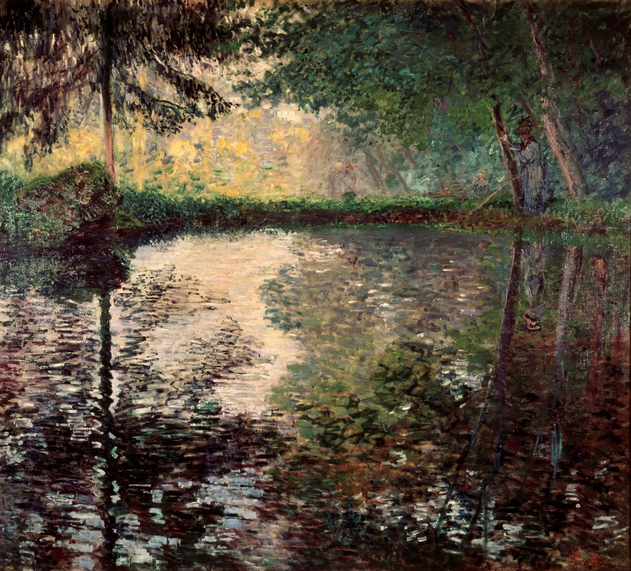 Vijver in Montgeron, ca. 1876 door Claude Monet