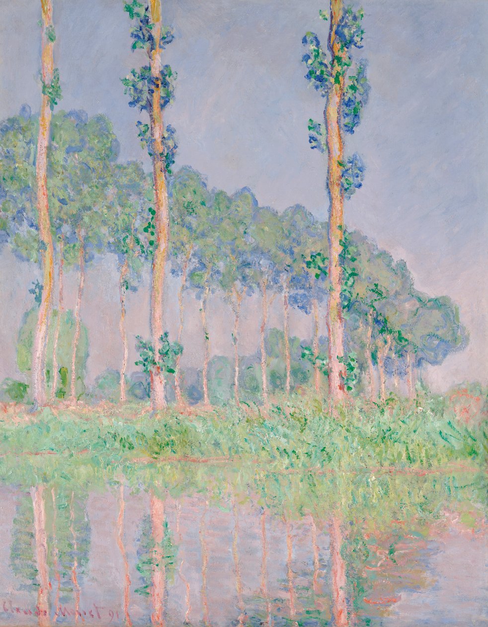Populieren, Roze Effect door Claude Monet