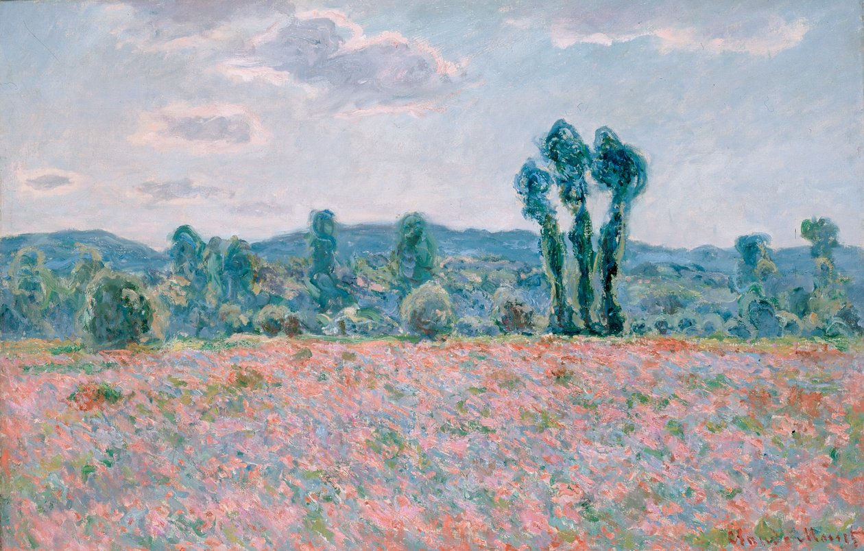 Klaprozenveld (1886) door Claude Monet