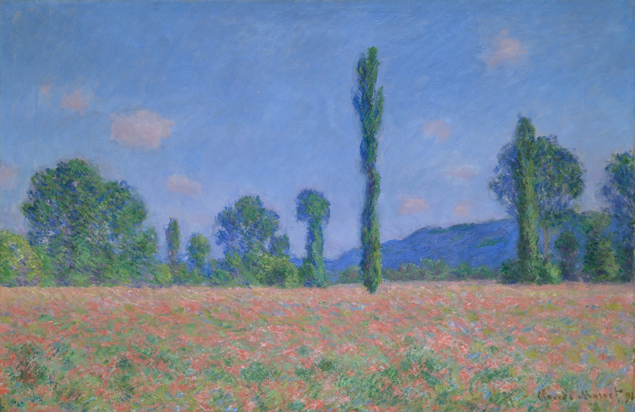 Klaprozenveld (Giverny) door Claude Monet