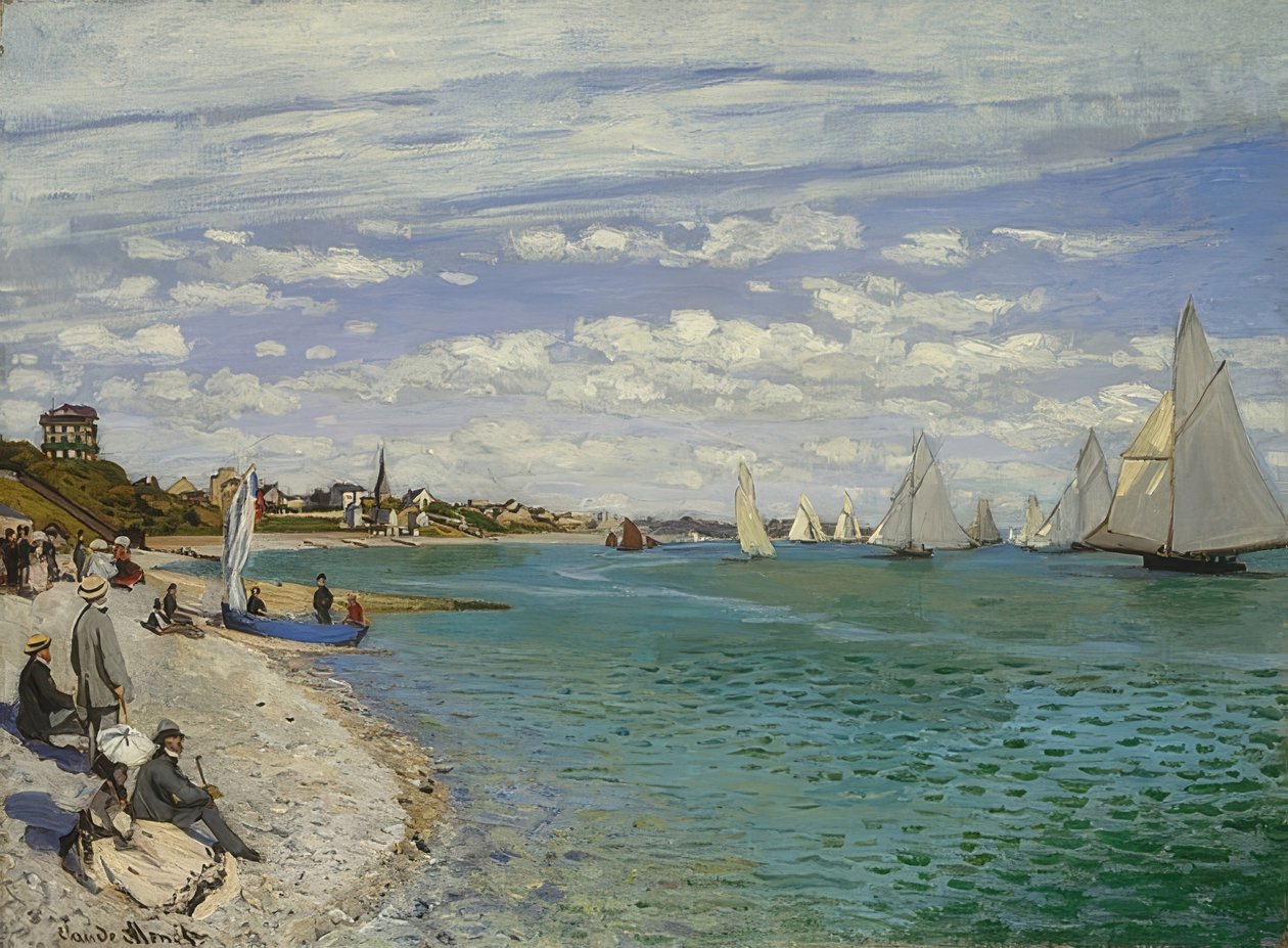 Regatta bij Sainte-Adresse door Claude Monet