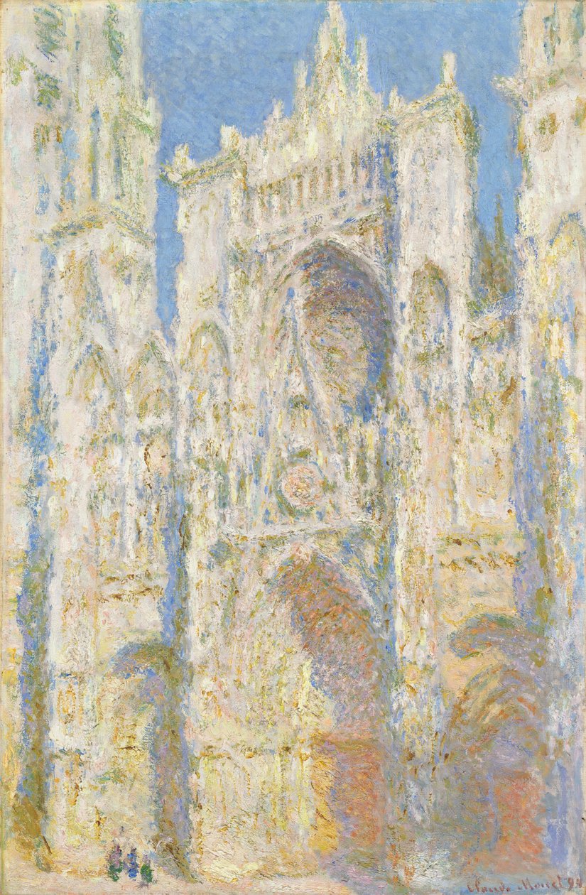 Kathedraal van Rouen, Westgevel, Zonlicht, 1894 door Claude Monet