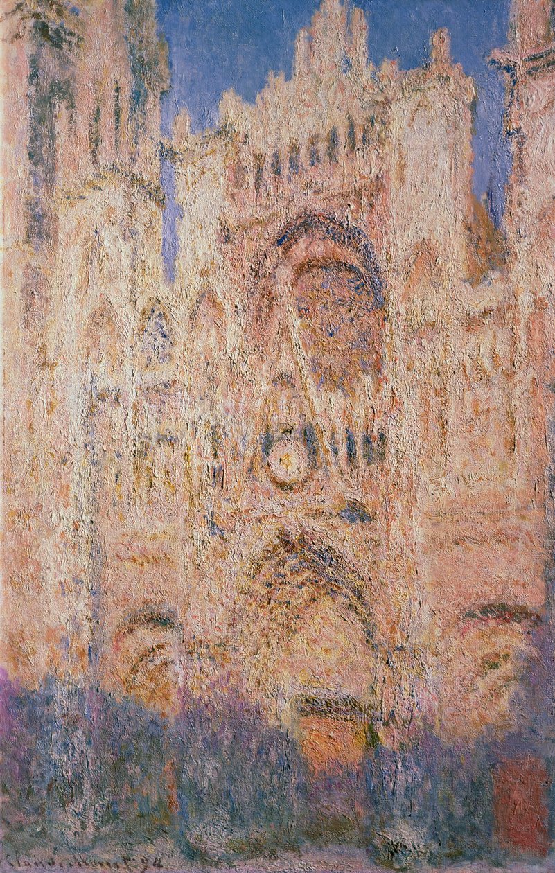 Kathedraal van Rouen bij zonsondergang, 1892-1894 door Claude Monet