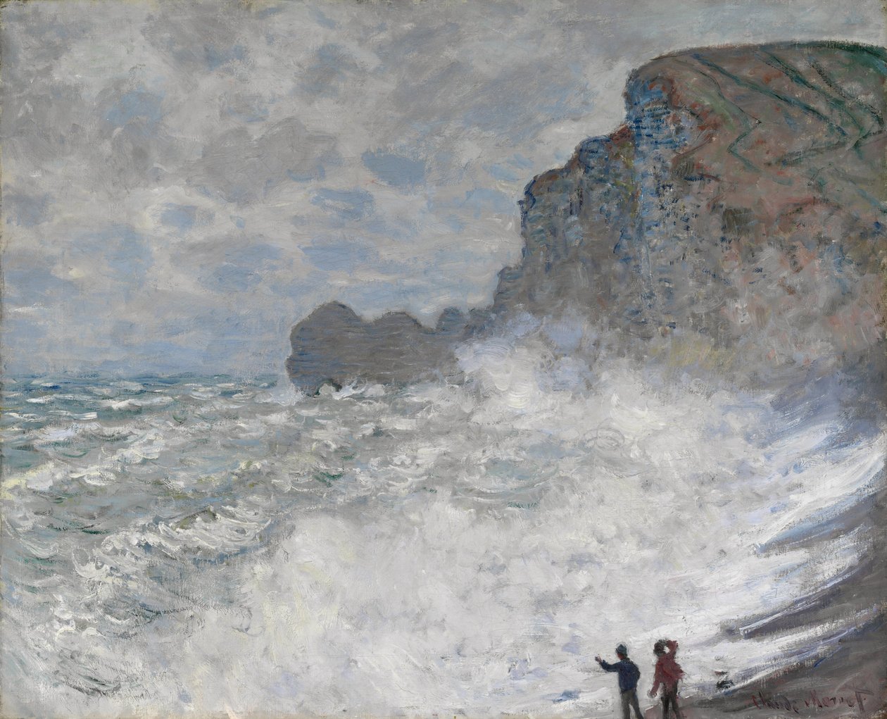 Ruw weer bij Étretat, 1883 door Claude Monet
