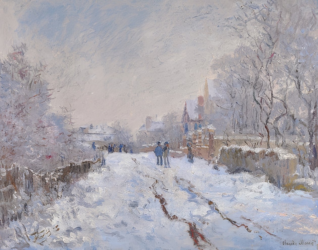 Sneeuw in Argenteuil door Claude Monet