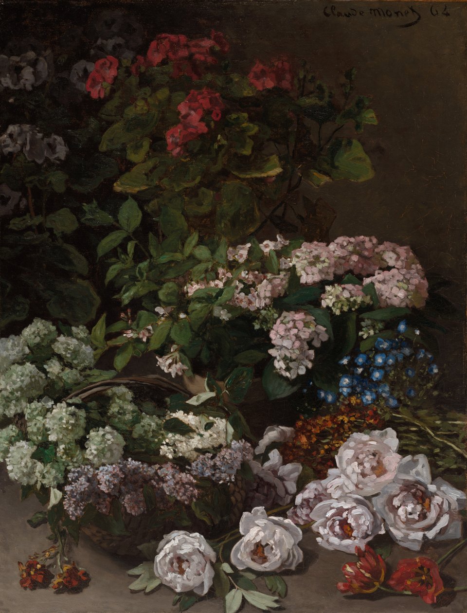 Lentebloemen door Claude Monet