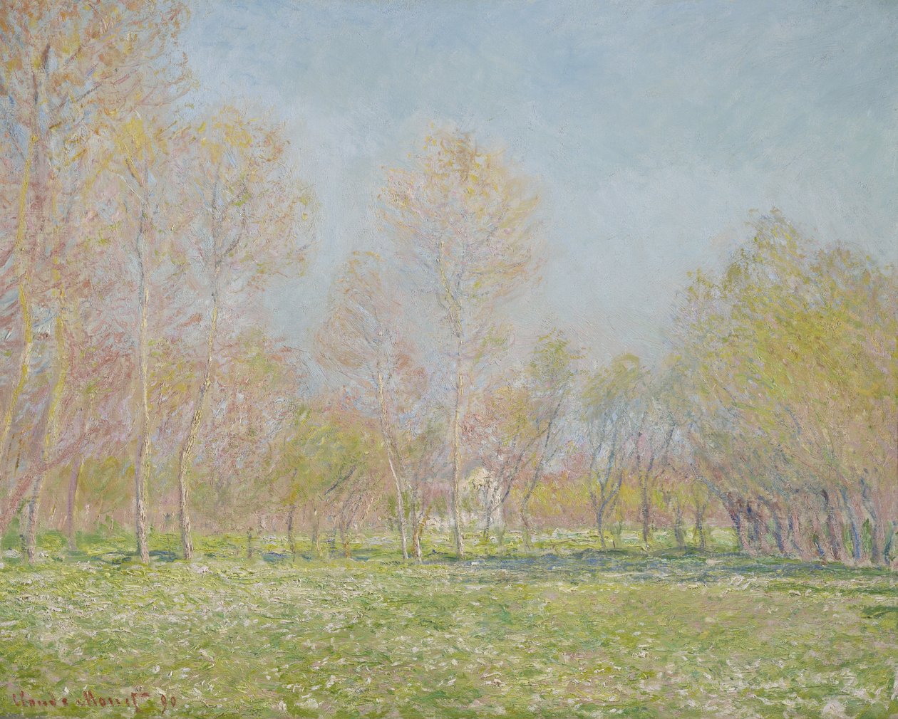Lente in Giverny, 1890 door Claude Monet