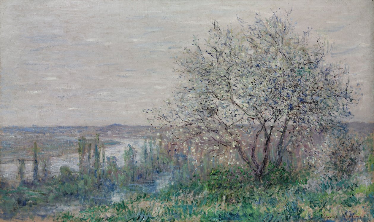 Lentestemming in Vétheuil, 1880 door Claude Monet