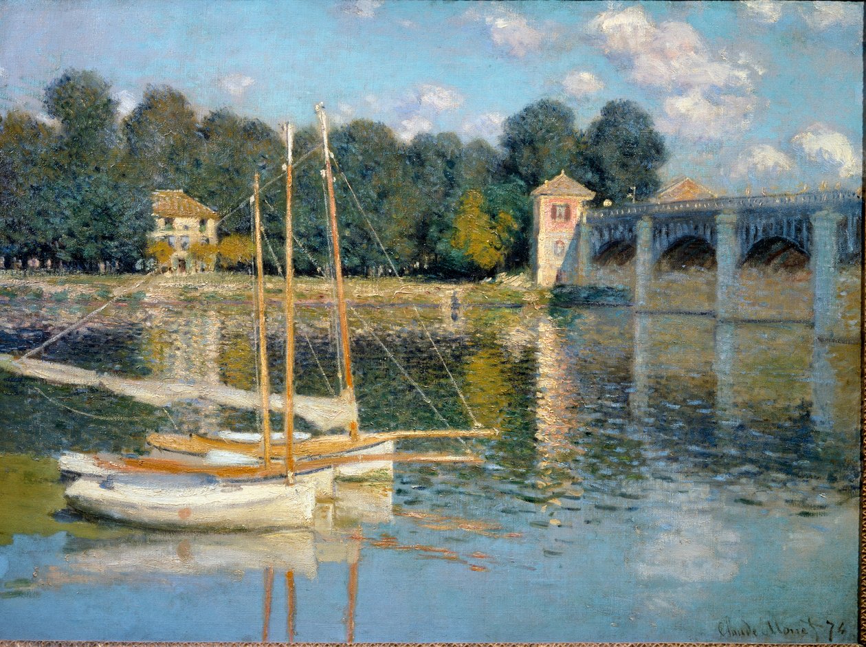 De brug van Argenteuil door Claude Monet