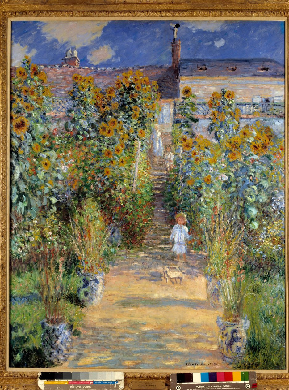 De tuin van de kunstenaar in Vetheuil door Claude Monet