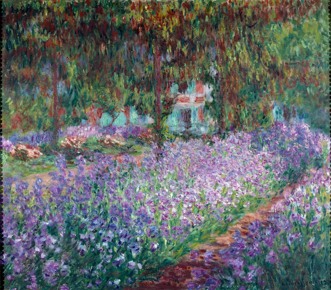 De Tuin van de Kunstenaar in Giverny door Claude Monet
