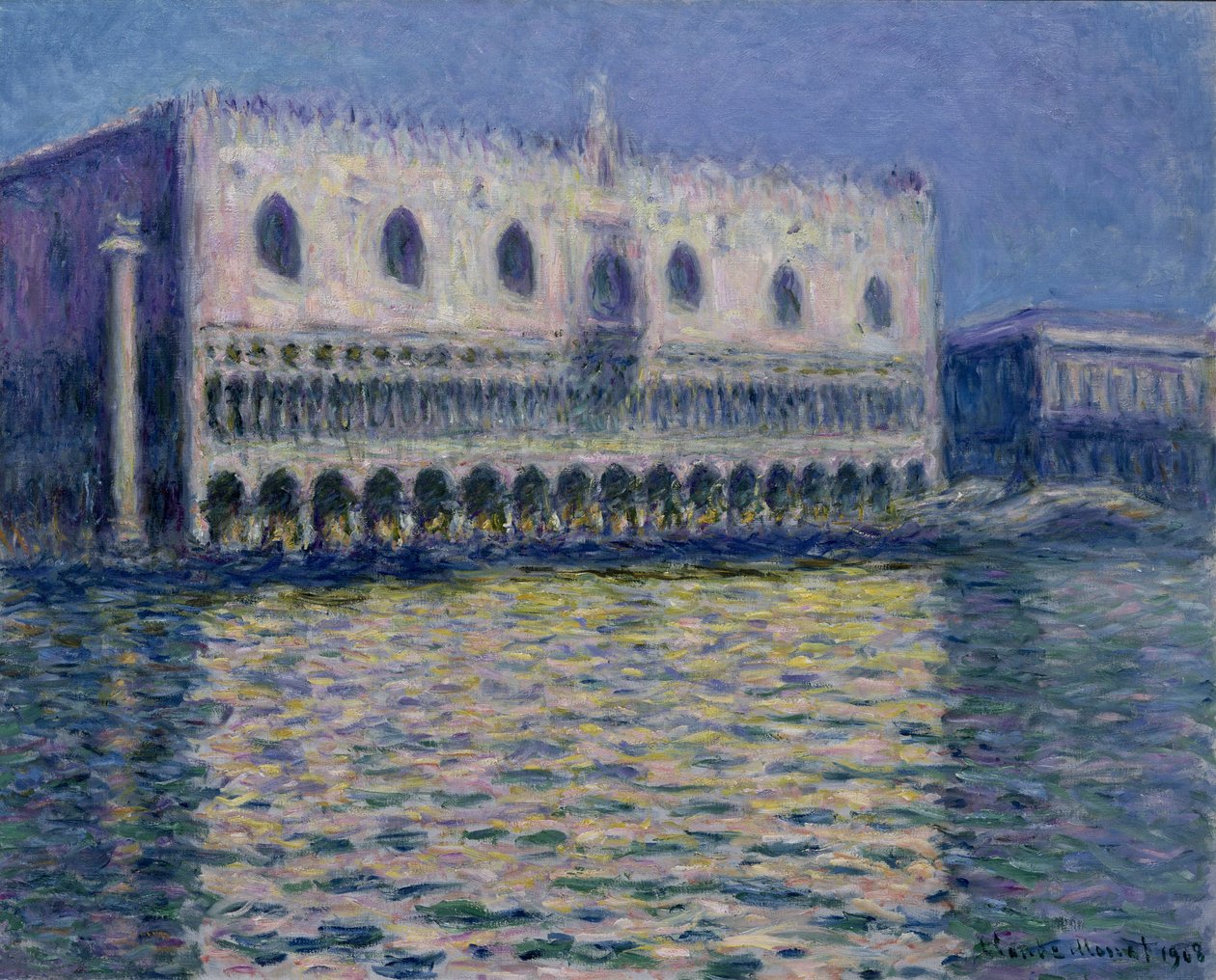 Het Dogenpaleis in Venetië door Claude Monet