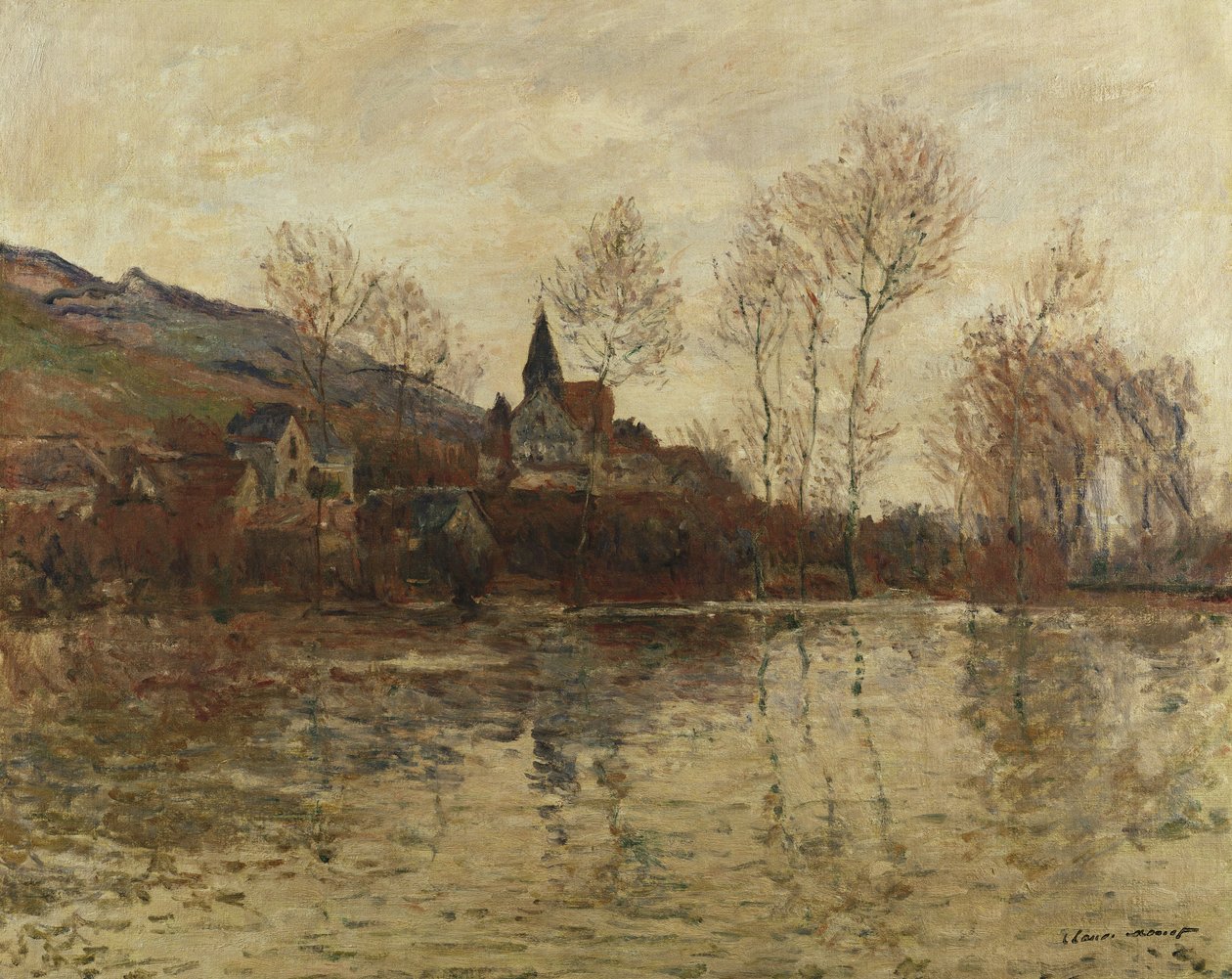 De overstroming in Giverny, ca. 1886 door Claude Monet