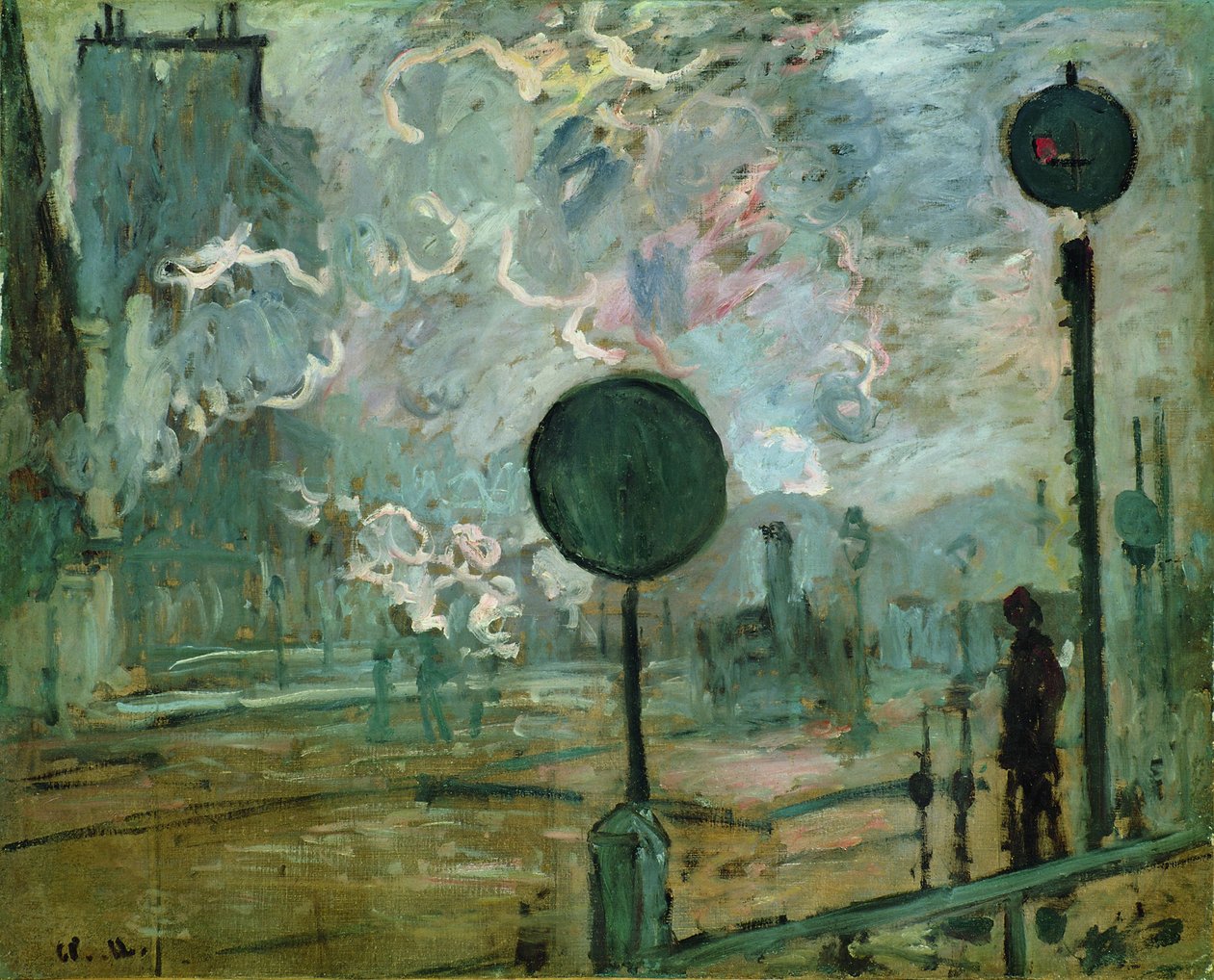 Het Gare Saint Lazare Le Signal door Claude Monet
