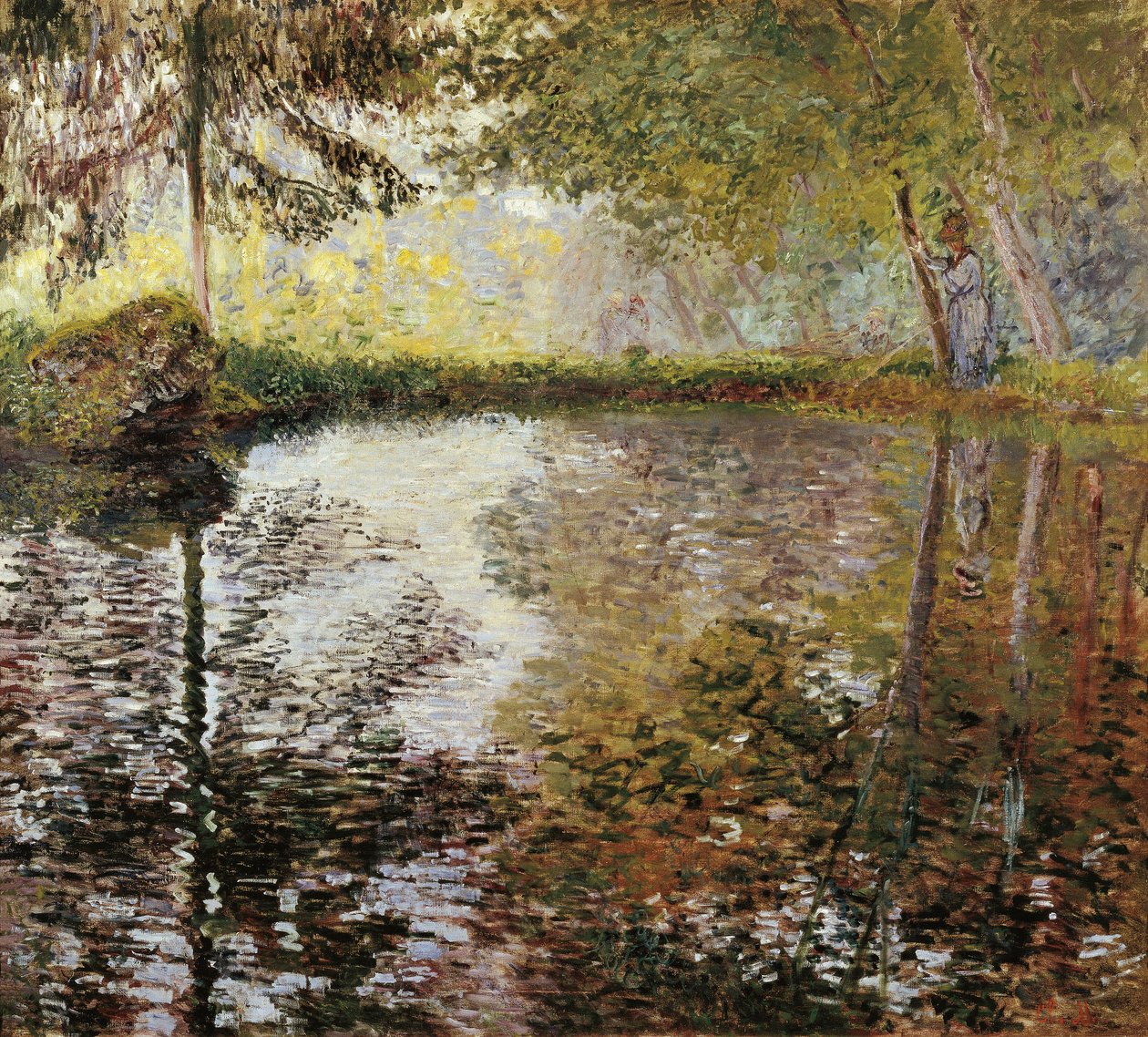 Het meer bij Montgeron, Frankrijk door Claude Monet