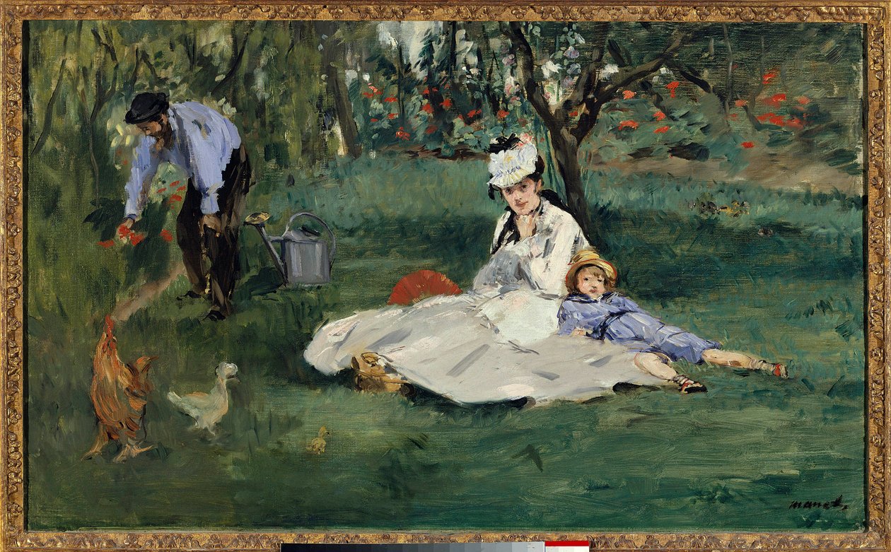 De Familie Monet in de Tuin door Claude Monet