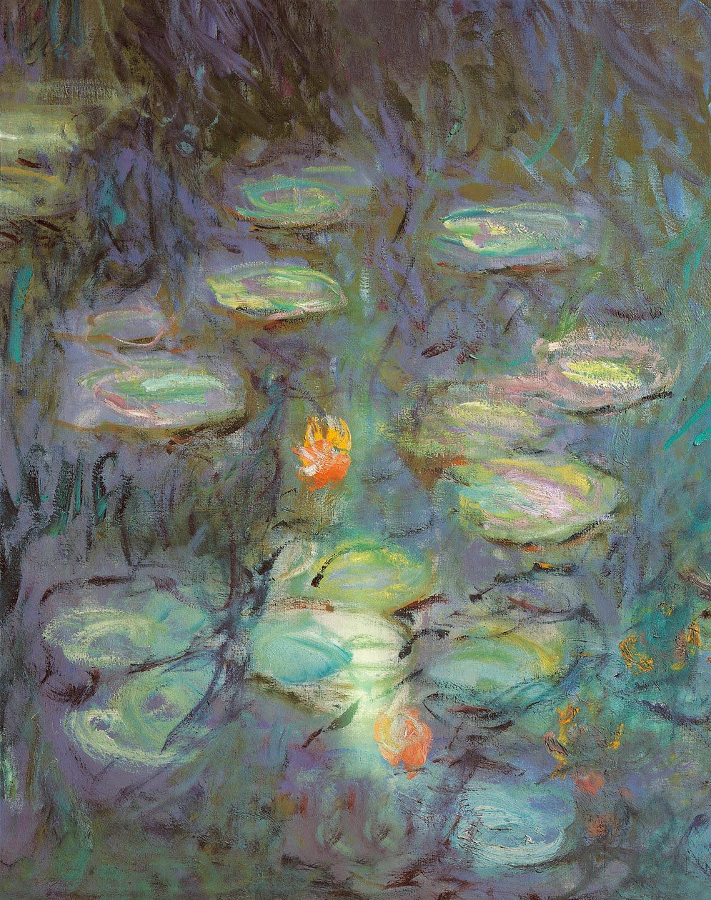 De Nympheas: Ochtend (detail) door Claude Monet