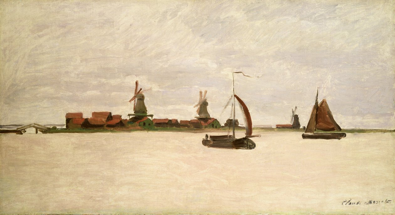 De buitenhaven van Zaandam, 1871 door Claude Monet
