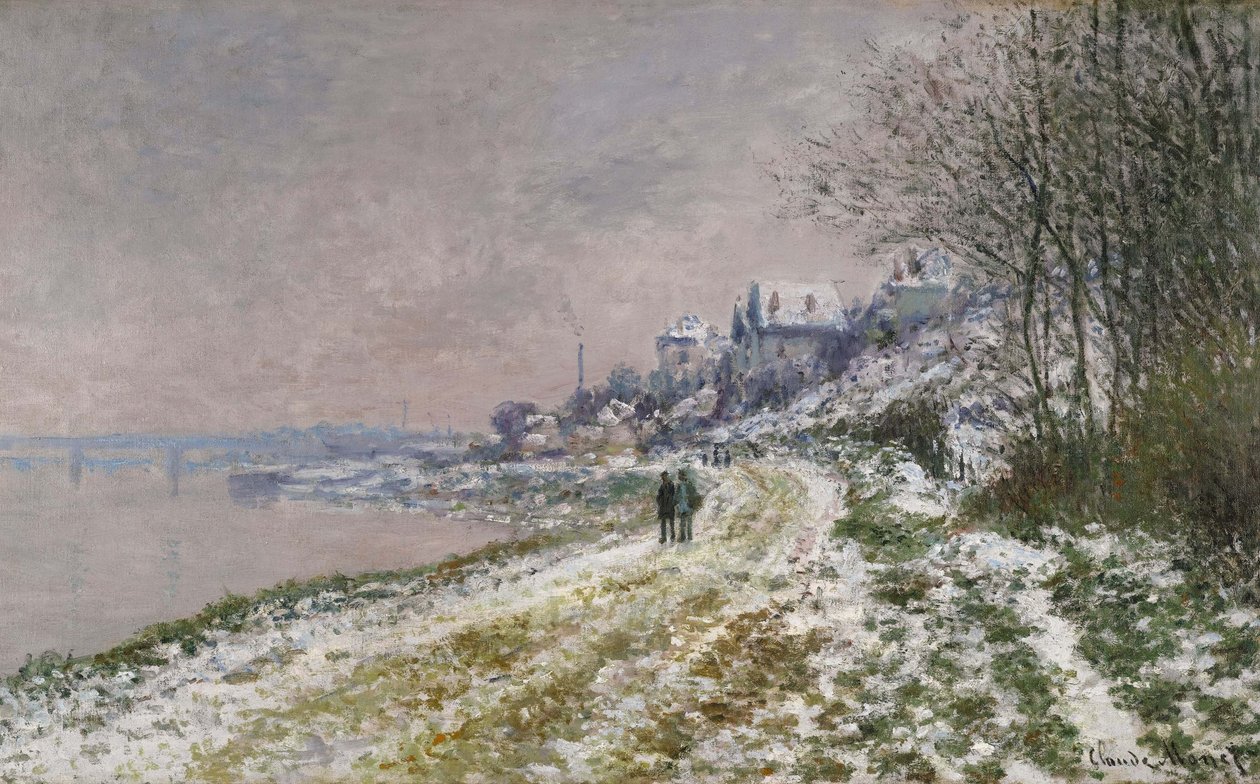 Het pad naar Epinay, sneeuweffect door Claude Monet