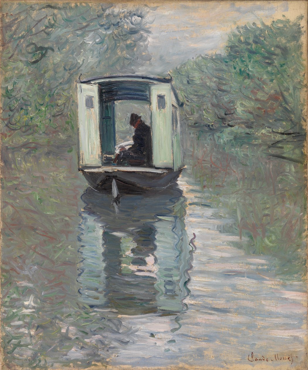 De atelierboot door Claude Monet