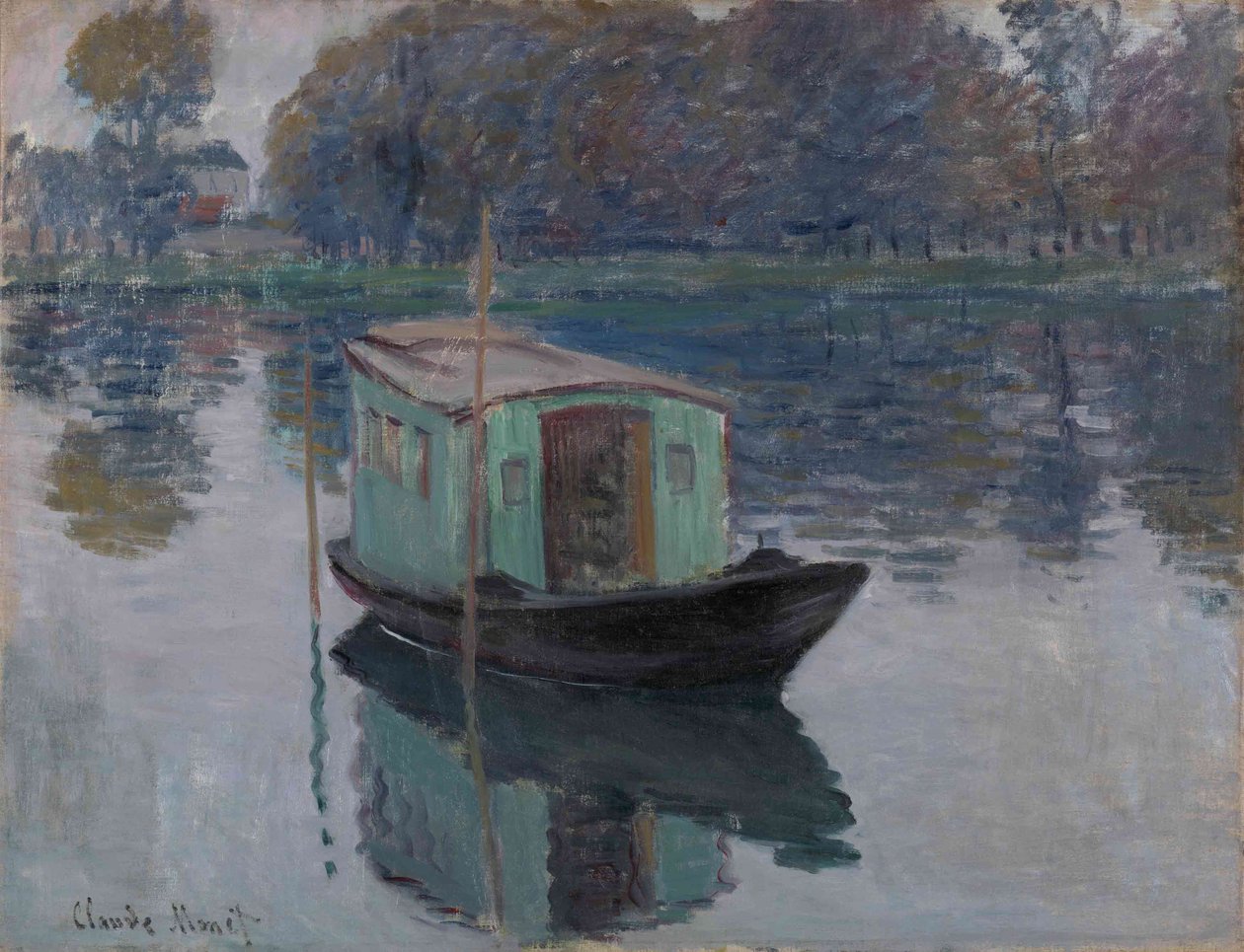 De Studio Boot Le bateau-atelier, 1874 door Claude Monet