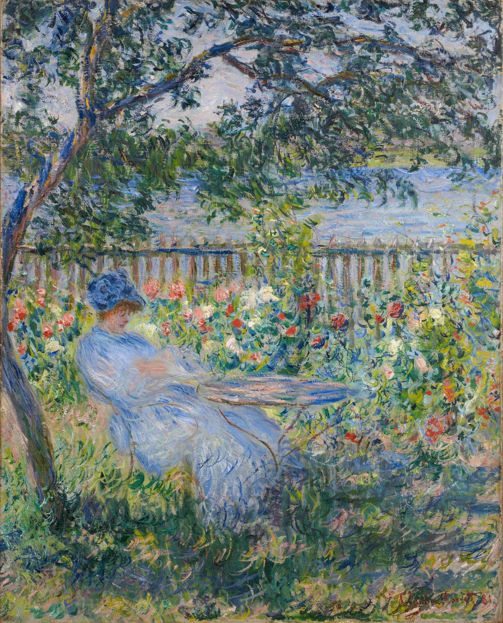 Het terras in Vétheuil door Claude Monet