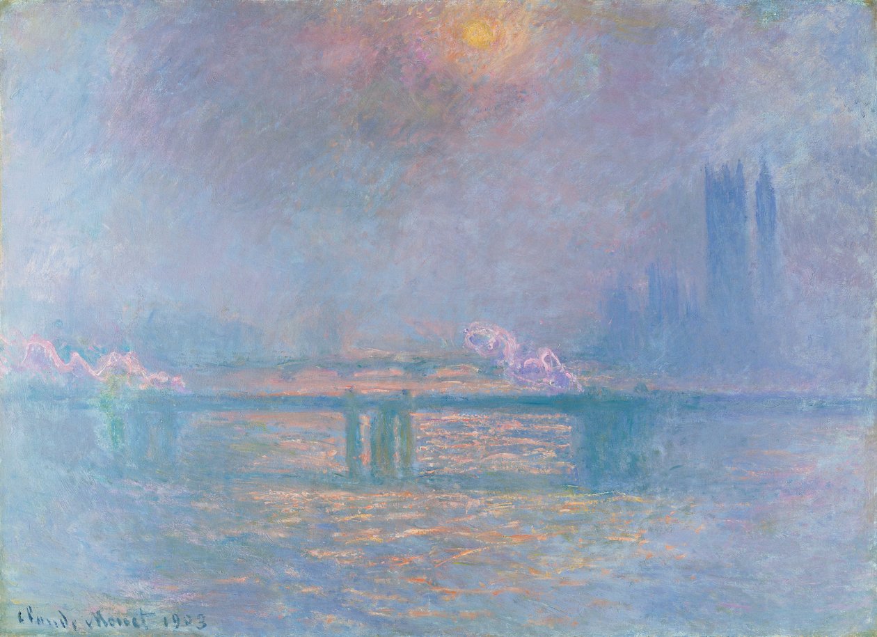 De Theems met Charing Cross Brug door Claude Monet