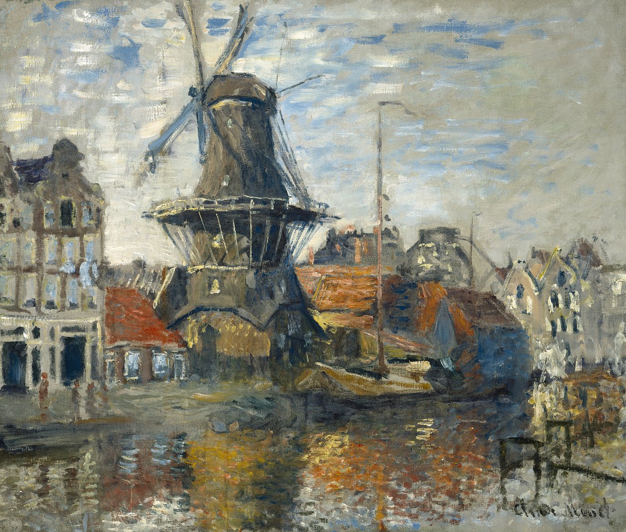 De molen, Amsterdam door Claude Monet