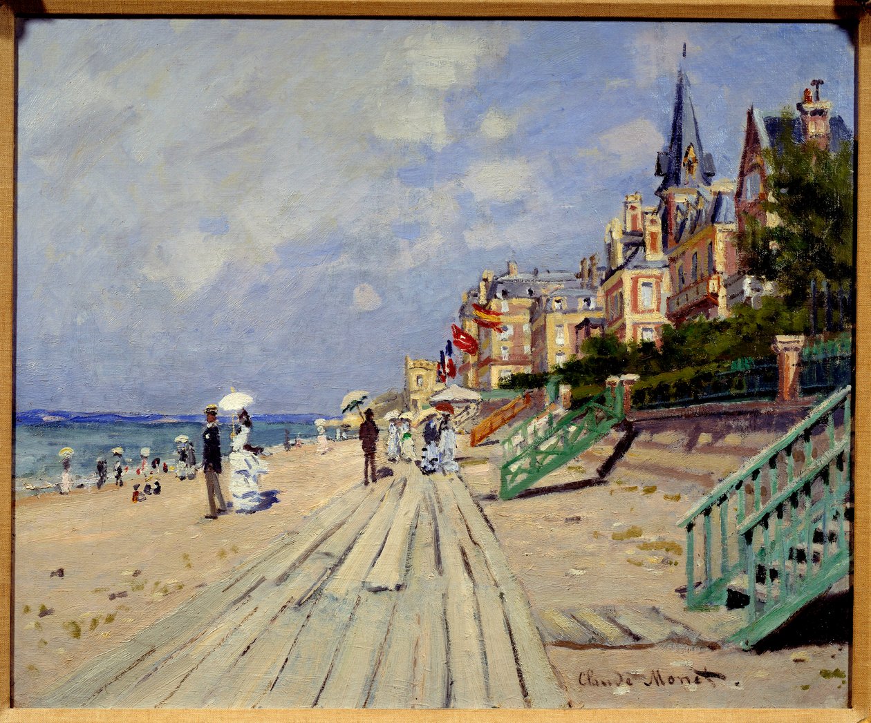 Strand van Trouville door Claude Monet