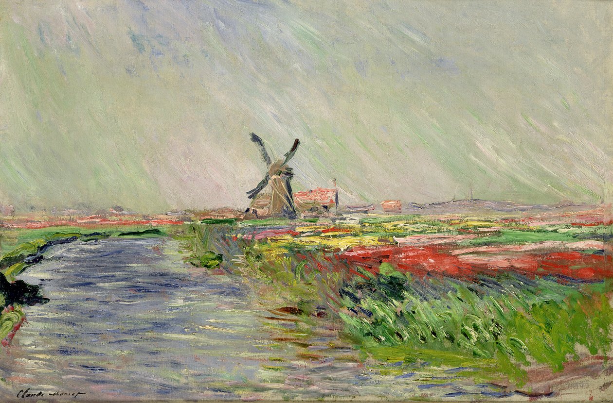 Tulpenveld in Nederland door Claude Monet