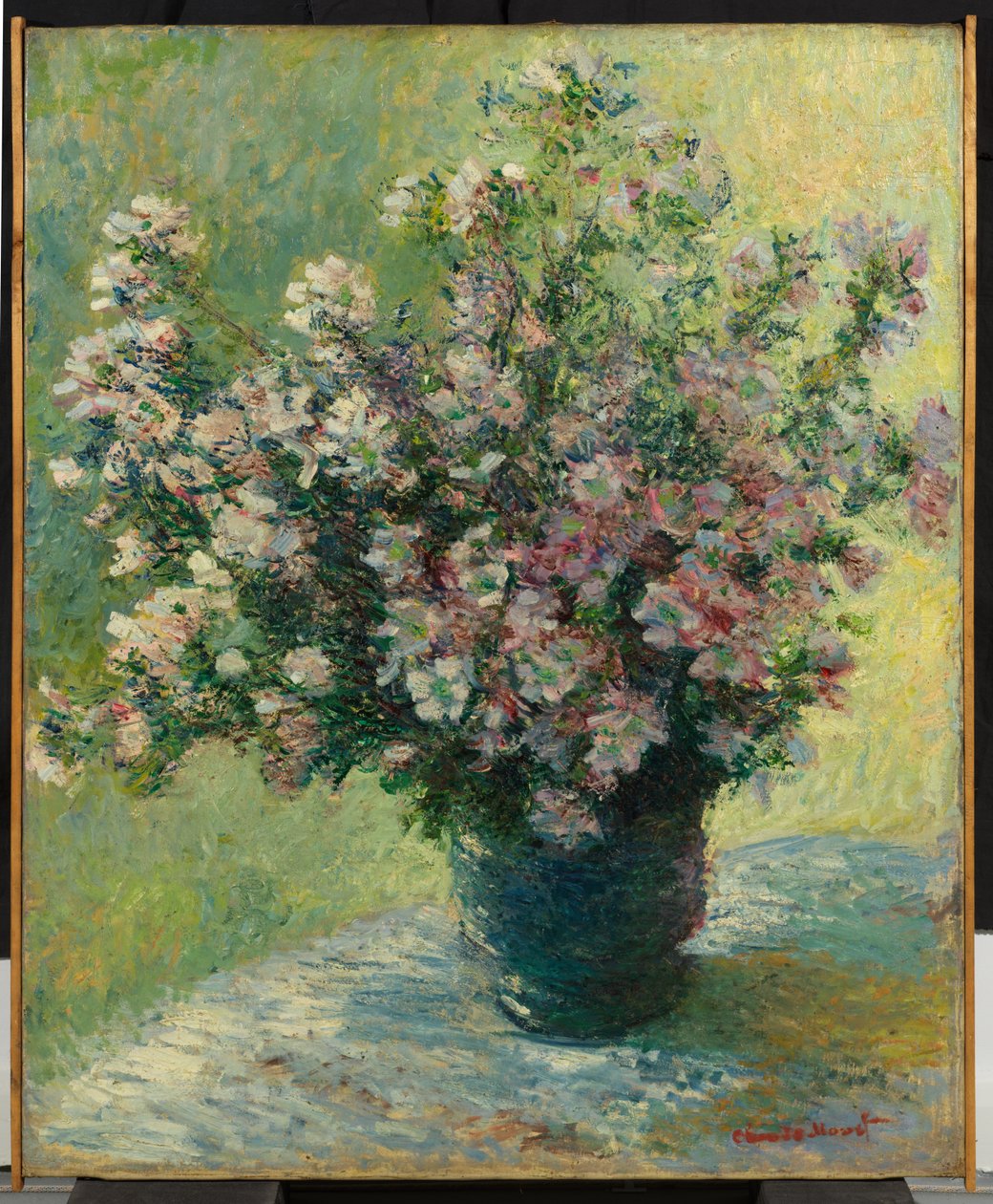 Vaas met bloemen door Claude Monet