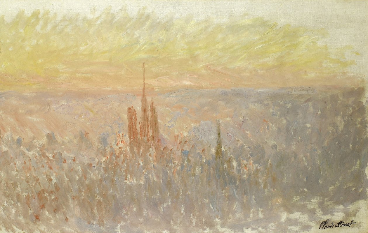 Uitzicht op Rouen door Claude Monet