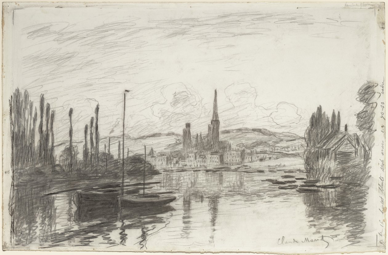 Uitzicht op Rouen, 1883 door Claude Monet