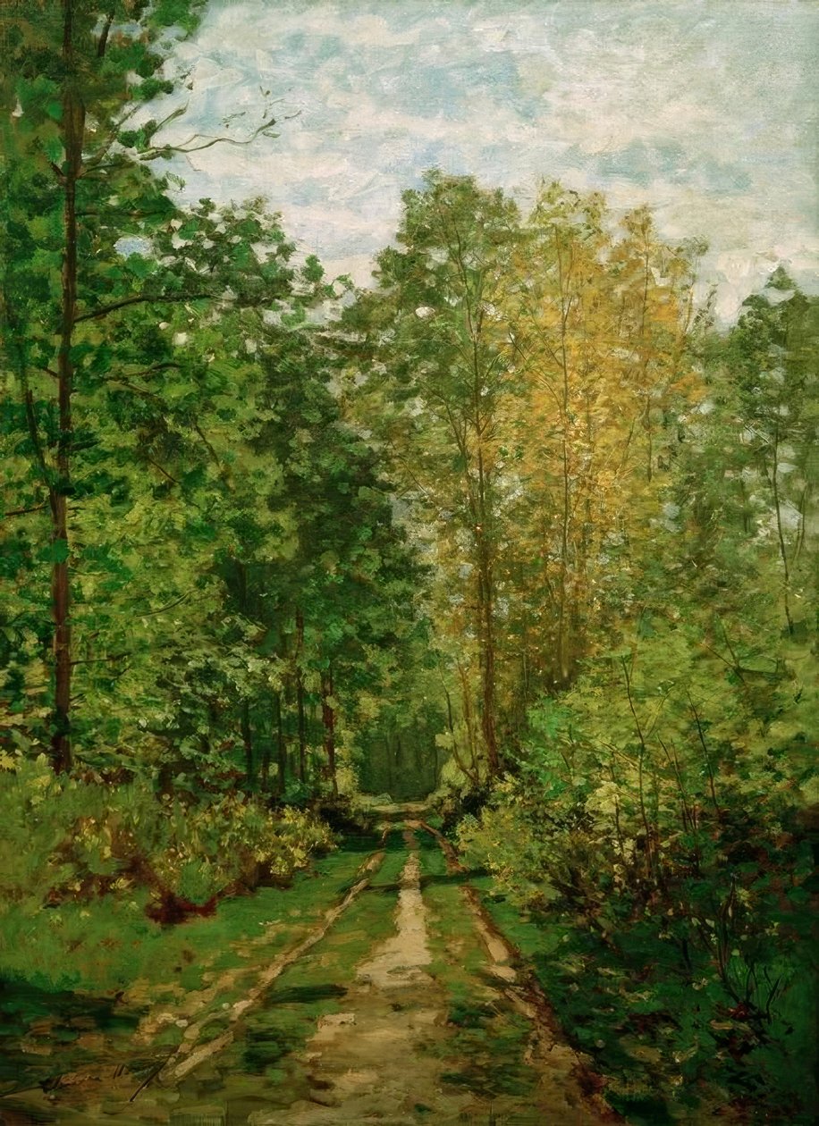 Bosweg door Claude Monet