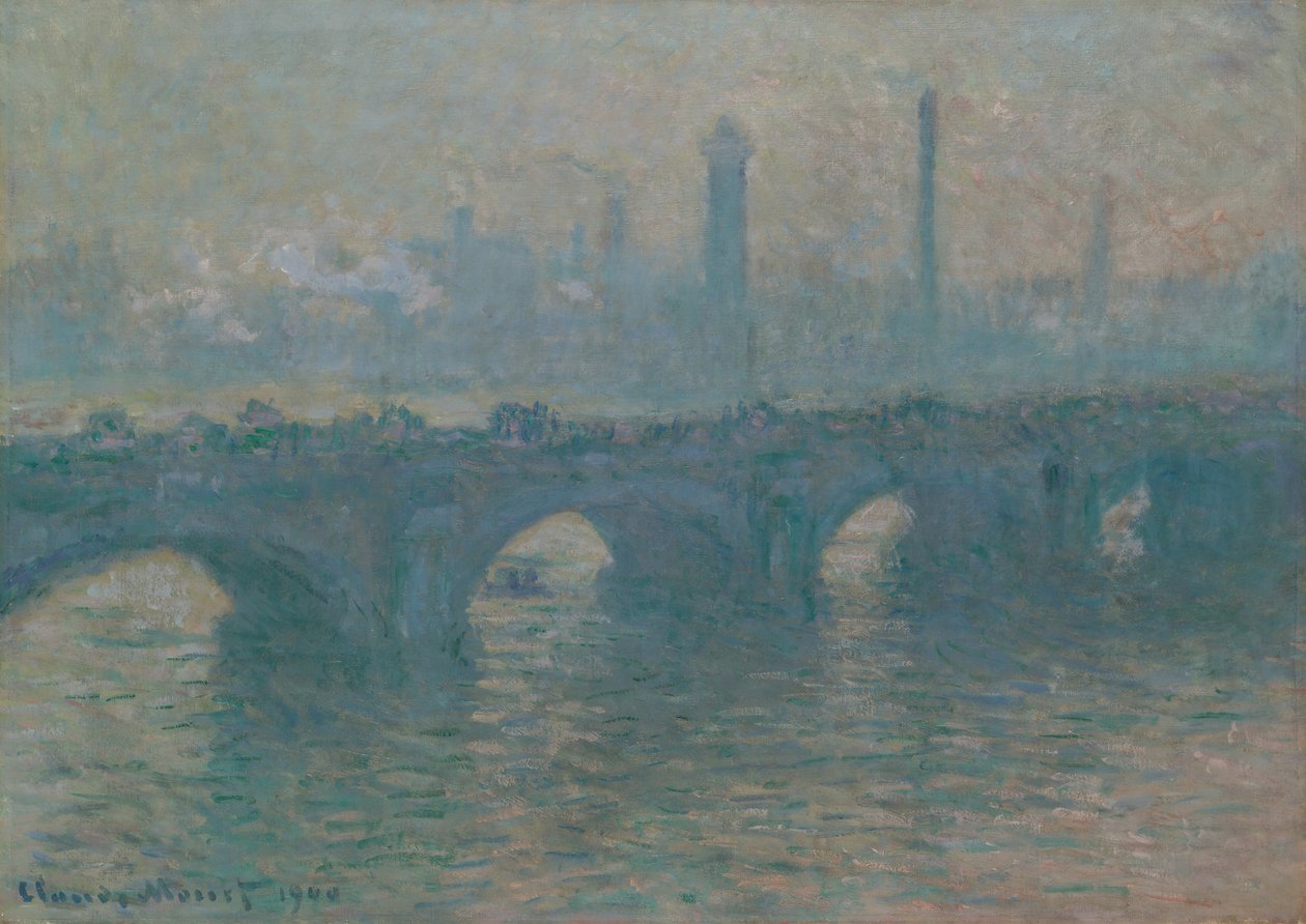 Waterloo Bridge, grijs weer, 1900 door Claude Monet
