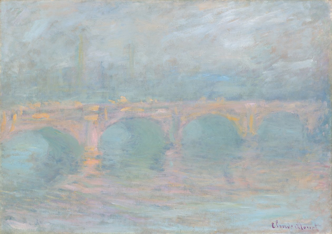 Waterloo Bridge, Londen, bij zonsondergang, 1904 door Claude Monet