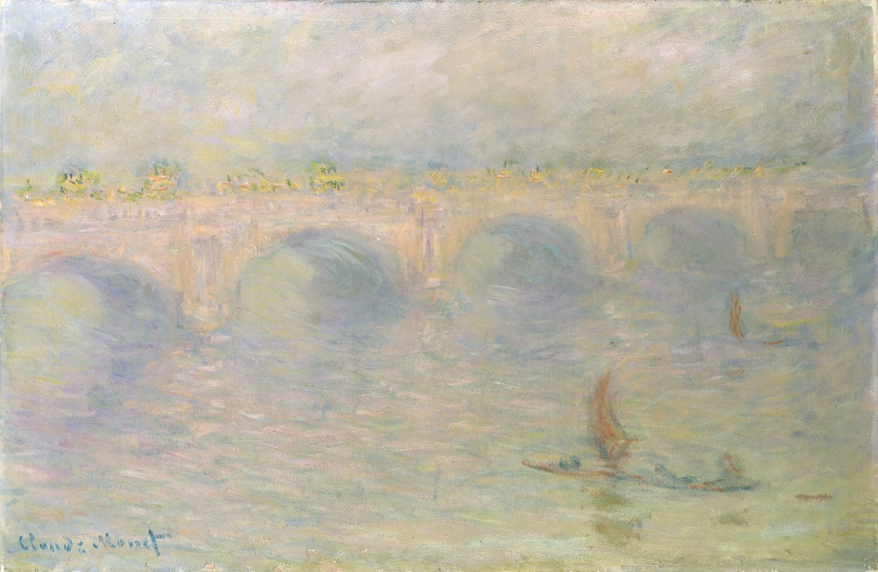 Waterloo Bridge, zonlicht effect door Claude Monet