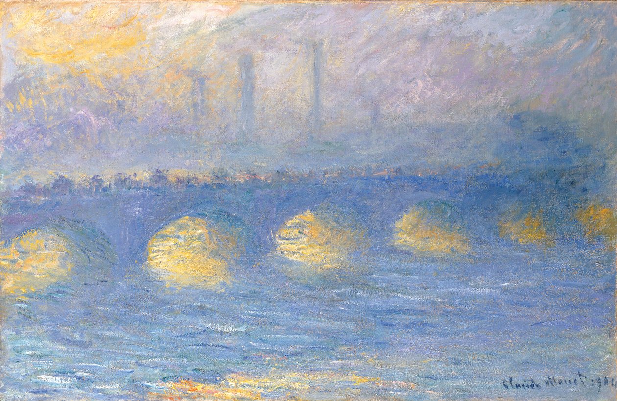 Waterloo Bridge, bewolkt weer, 1904 door Claude Monet