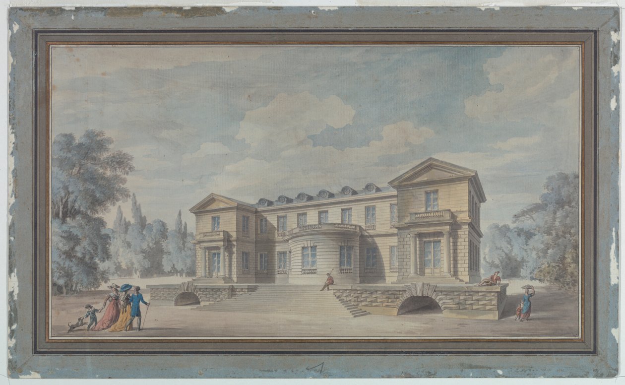 Ontwerp voor een landhuis door Claude Nicolas Ledoux